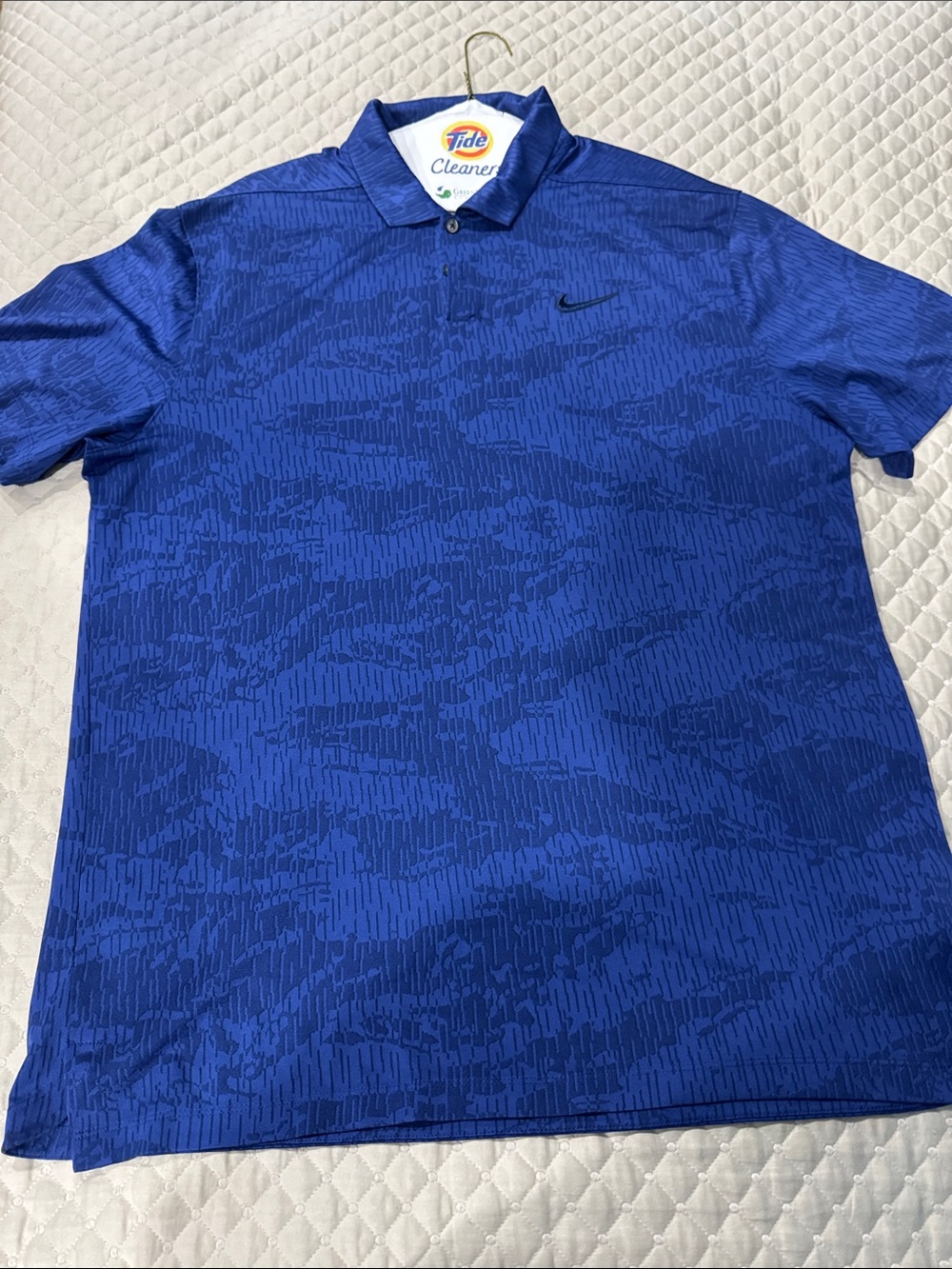 Nike Men's Royal Blue Patterned Polo